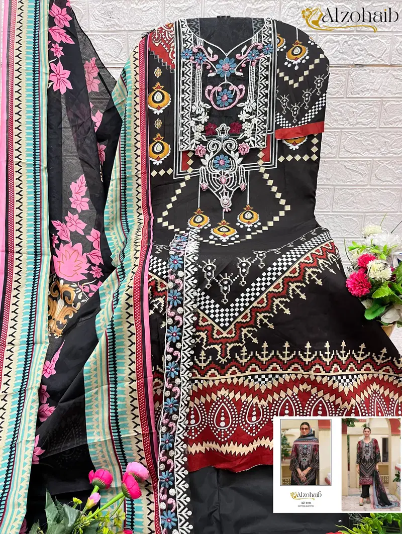 Alzohaib Az 1147 To 1185 Cotton Printed Pakistani Suits Suppliers In India
